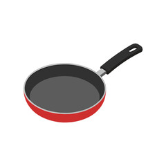 Empty iron frying pan, vector illustration