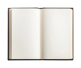 Open blank notebook with visible textured pages, cut out - stock png.