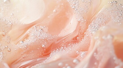 Fototapeta premium Rose Petals in Bubbly Water: A Close-Up Macro Photography