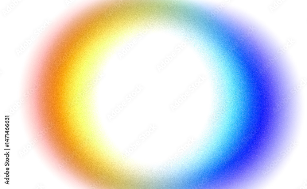 Poster rainbow color grainy gradient shape cutout on transparent background, abstract multicolored noisy gr