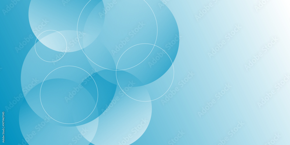Poster abstract blue background with circle geometric. abstract background with transparent overlapping tur