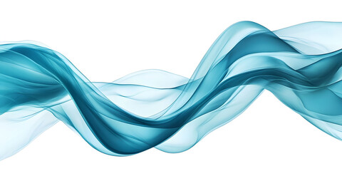 Abstract Blue Flowing Waves Digital Art Background