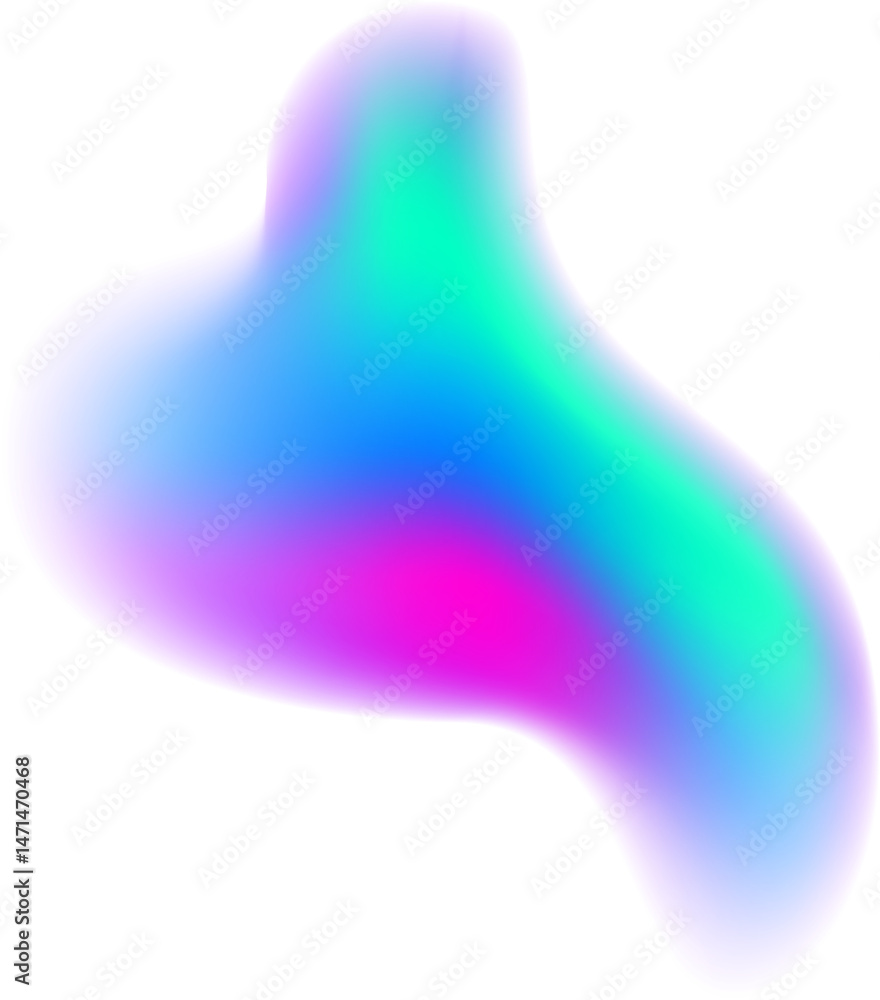 Poster blurred gradient shape. blue and pink fluid soft abstract element. liquid aura gradation blob and sp