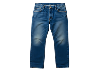 Vintage Denim Jeans Classic Blue Jean Style isolated on transparent background