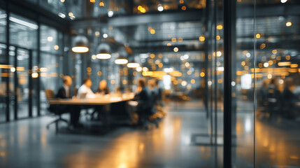 Business people working late in modern office meeting room