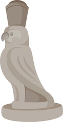 illustration ancient carved stone bird
