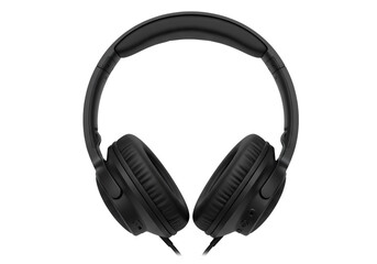 Fototapeta premium Black Headphones HighQuality Audio Image isolated on transparent background