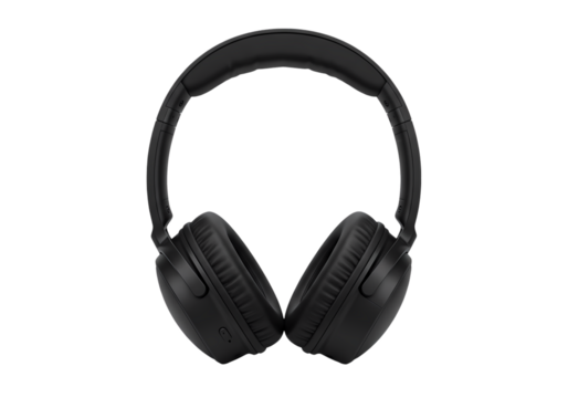 Black Wireless Over Ear Headphones HighQuality Audio Image isolated on transparent background