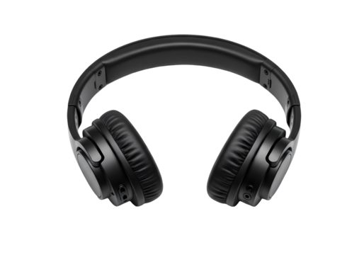 HighQuality Black Headphones Image for Your Projects isolated on transparent background