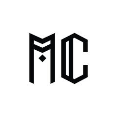 MC monogram logo design letter text name symbol monochrome logotype alphabet character simple logo