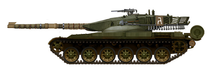 T-72C1 (MBT variant based on the T-72 with a turret from the Merkava MkII tank and an L11A5 gun) © Tikros