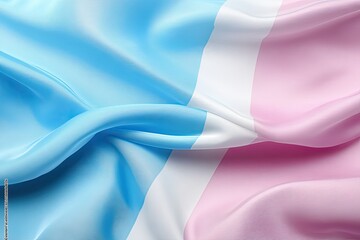 Woven fabric, light blue, white, and pink hues