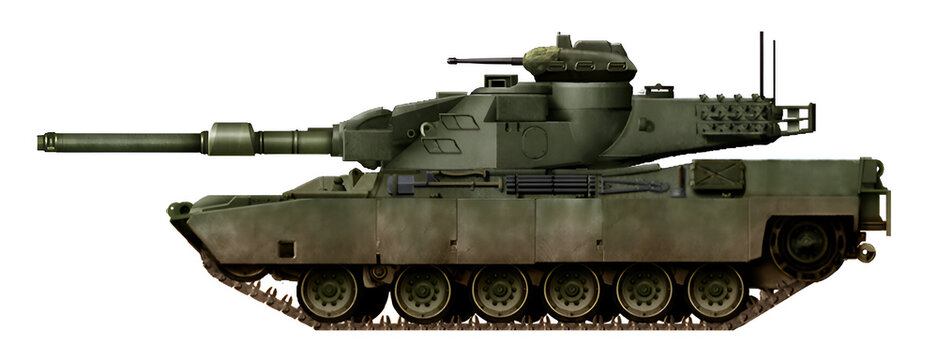TL-191 B58 S.B. (MBT concept based on a shortened M1 Abrams tank chassis, with a turret from the MBT-70 tank and a 120mm gun)