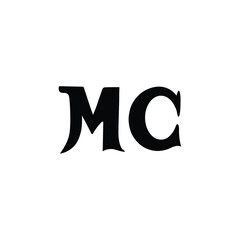 MC monogram logo design letter text name symbol monochrome logotype alphabet character simple logo