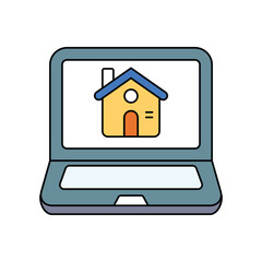 presentation lineal color line icon with white background vector stock illustration