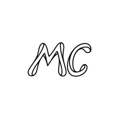 MC monogram logo design letter text name symbol monochrome logotype alphabet character simple logo