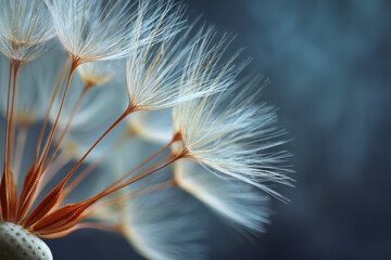 Abstract dandelion flower background. Seed macro closeup. Soft focus

