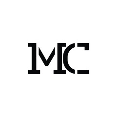 Obraz premium MC monogram logo design letter text name symbol monochrome logotype alphabet character simple logo