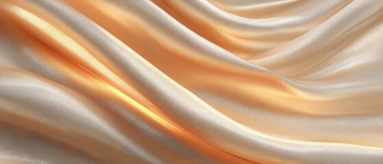 Obraz premium Minimalist abstract artwork golden yellow fabric folds on neutral canvas