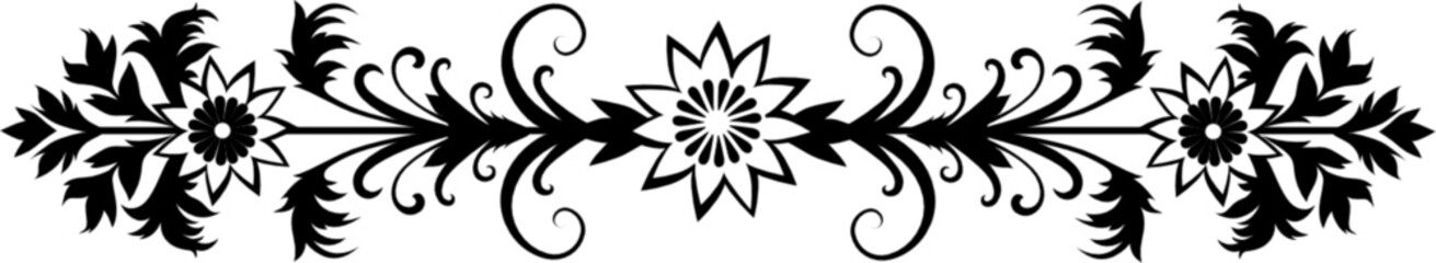 Fancy Floral SVG Text Divider Border Drawing