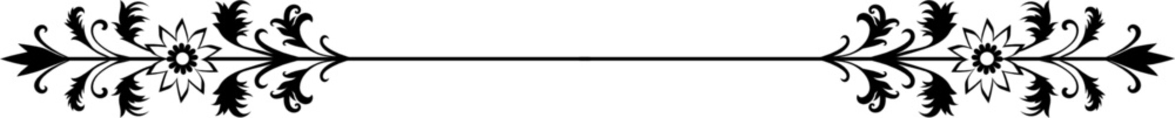 Fancy Floral SVG Text Divider Border Drawing