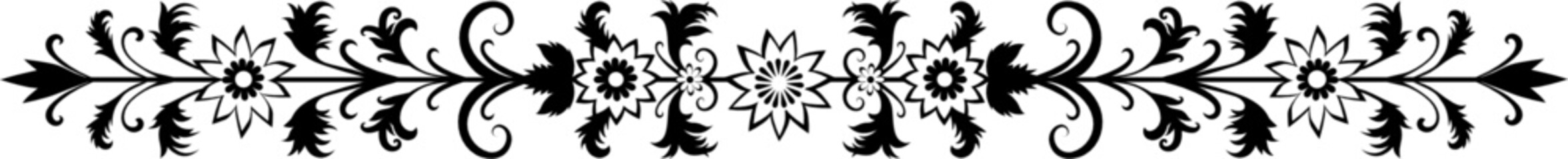 Fancy Floral SVG Text Divider Border Drawing