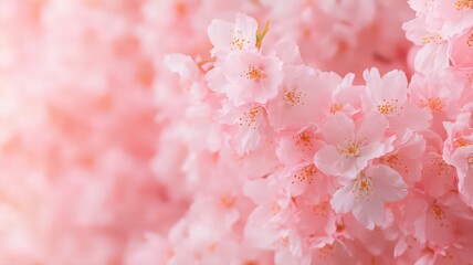 Delicate Pink Cherry Blossoms Close Up