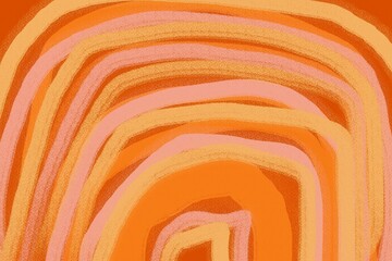 Colorful abstract art with orange and pink curves in waves