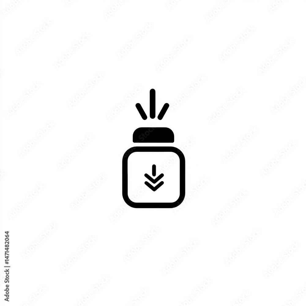 Poster downloading data; simple icon; white background; website use