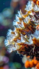 Underwater marvel vibrant elegance of a Christmas tree worm amidst coral reef beauty