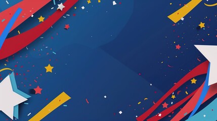 Flag Day Modern Background: Red Flags Illuminate New Horizons, Constructing a Futuristic Portrait of the Interweaving of Technological Lights and Flag Elegance