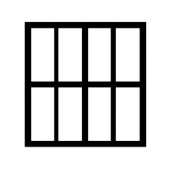 Six-pane window, simple design, white background, architectural graphic