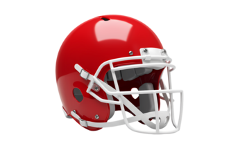 Red Football Helmet HighQuality Image for Sports Websites and Merchandise isolated on transparent background