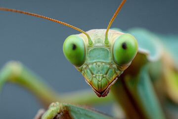 Green Mantis. Close-up of a Green Insect: Wildlife Macro Photography
