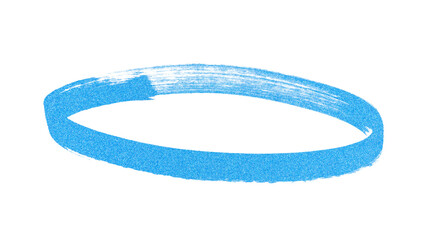 hand-drawn circle mark in glitter blue style isolated on white or transparent png