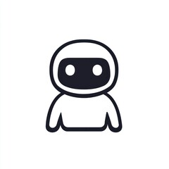 Obraz premium Friendly robot icon, digital, technology, white background, website design