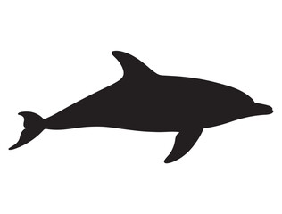 Obraz premium DOLPHIN SILHOUETTE WHITE BACKGROUND