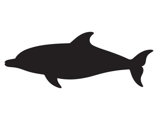 Obraz premium DOLPHIN SILHOUETTE WHITE BACKGROUND