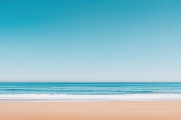 Obraz premium A beautiful blue ocean with a sandy beach