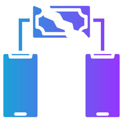Split Payments glyph gradient icon