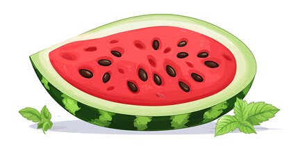 Juicy Watermelon Slice with Summer Fruit. (2)