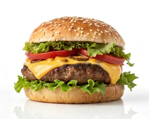 hamburger isolated on white