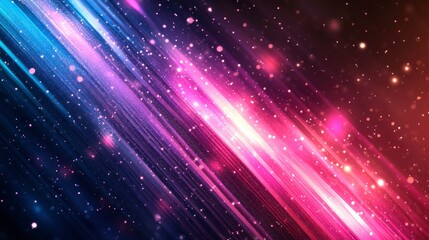 Obraz premium Abstract Cosmic Background with Pink and Blue Light Streaks and Sparkling Dust