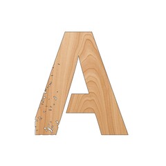 Rustic Wood Texture Graphic of Letter
