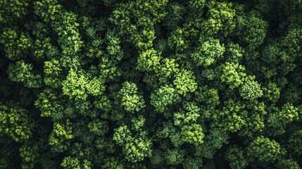 Aerial View of Lush Green Forest Canopy
