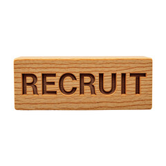 Recruit wooden sign job hiring employment recruitment agency hr career opportunity search talent hunt on transparent background