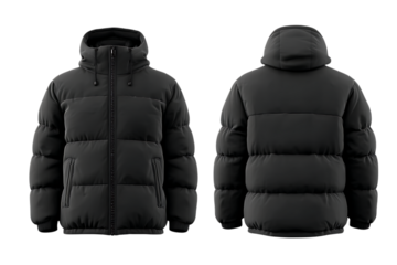 Trendy black jacket template with zipped design