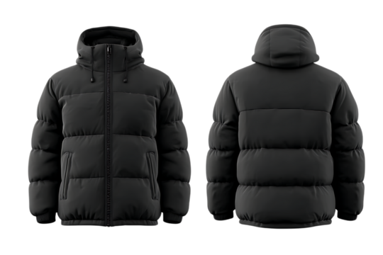 Trendy black jacket template with zipped design