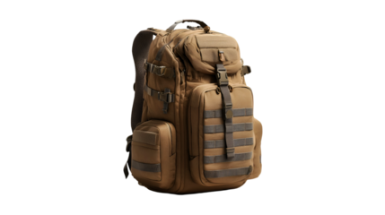 Tan tactical backpack military style gear outdoor adventure travel bag,