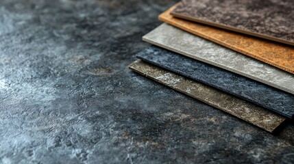 Stack of Diverse Stone Texture Samples for Interior Design